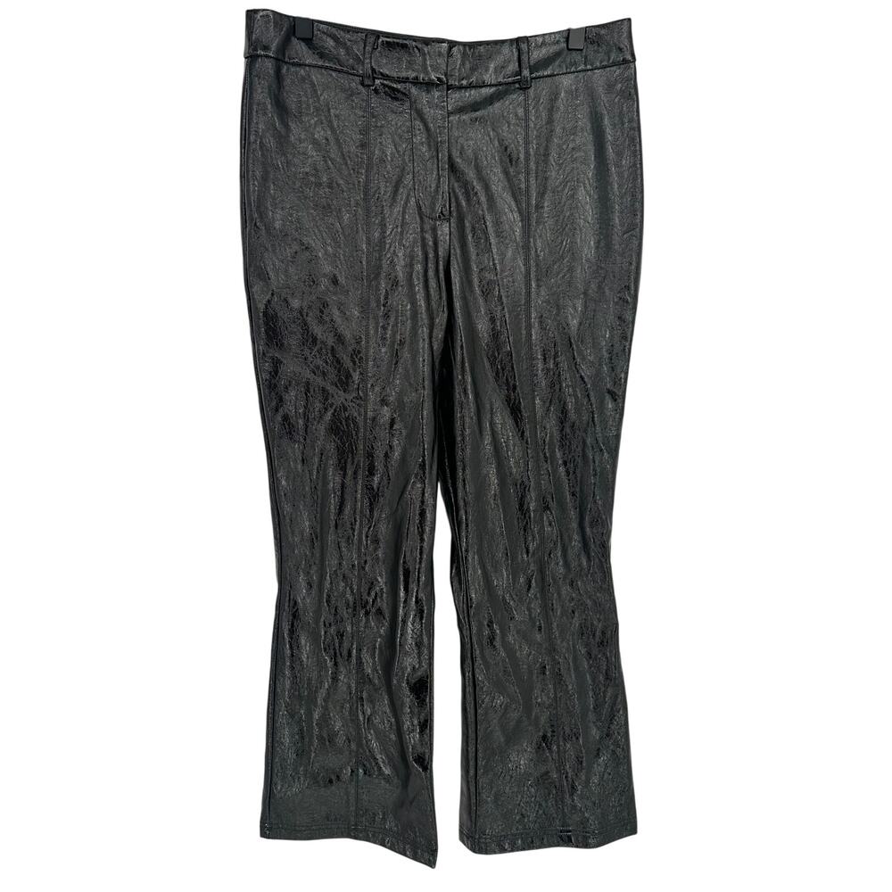 7 For All Mankind Black Faux Leather Bootcut Pants High Waist Biker Gothcore M